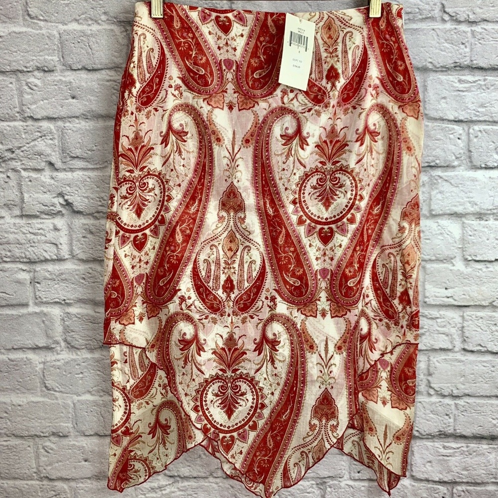 Parallel Women's Size 8 Skirt Paisley Pink Cream